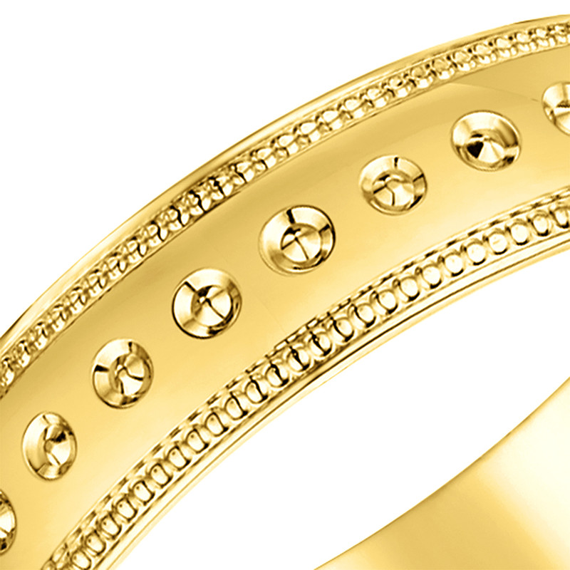 9ct Yellow Gold Matt Center Wedding Ring - Image 2