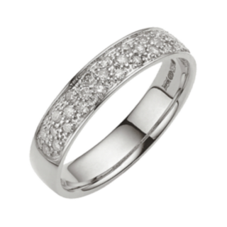 4mm 9ct White Gold Flat Court 0.28ct Round Diamond Eternity Ring
