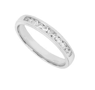 3mm 9ct White Gold 0.25ct Diamond Set Ring