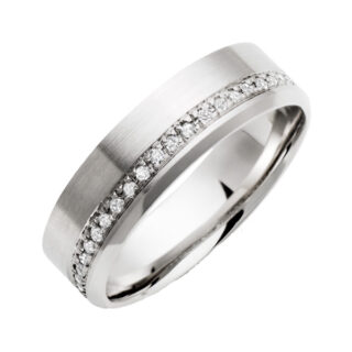 6mm Palladium 0.19ct Round Diamond Ring