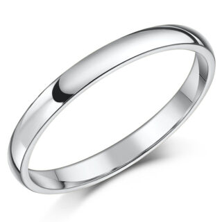 2.5mm 18ct White Gold Heavy Court Wedding Ring