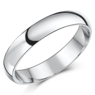4mm Silver Heavy Court Wedding Ring