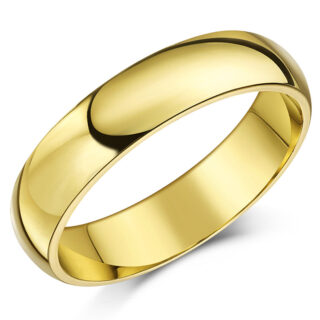 5mm 9ct Yellow Gold Light Court Wedding Ring