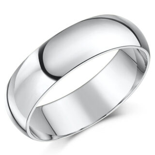 6mm Silver Heavy Court Wedding Ring