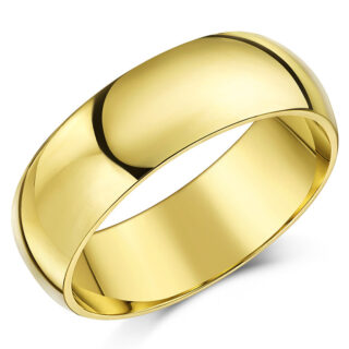 7mm 9ct Yellow Gold Heavy Court Wedding Ring