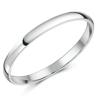 2mm 9ct White Gold Light D Wedding Ring