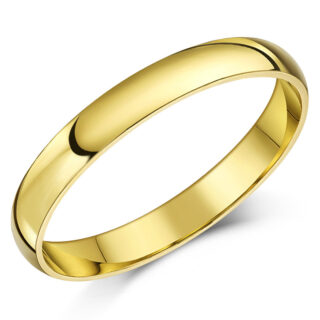 3mm 9ct Yellow Gold Light D Wedding Ring