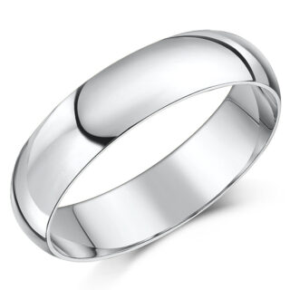 5mm 9ct White Gold Heavy D Wedding Ring