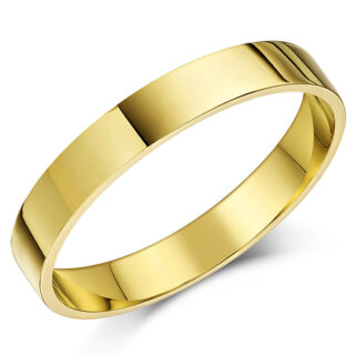 3mm 9ct Yellow Gold Heavy Flat Wedding Ring