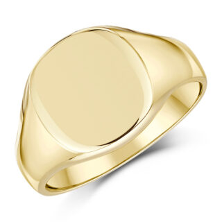 9ct Yellow Gold Extra Heavy Weight Cushion Shape Signet Ring