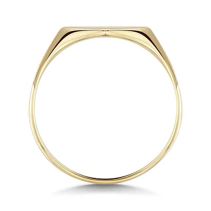 9ct Yellow Gold Light Weight Cushion Shape Ladies Signet Ring - Image 2