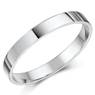 3mm Silver Heavy Flat Court Wedding Ring