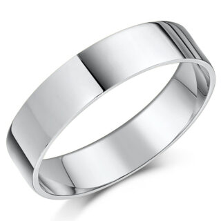 5mm Silver Heavy Flat Court Wedding Ring