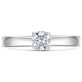 9ct White Gold Half Carat Diamond Solitaire Engagement Ring