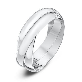3mm 9ct White Gold Russian Wedding Ring