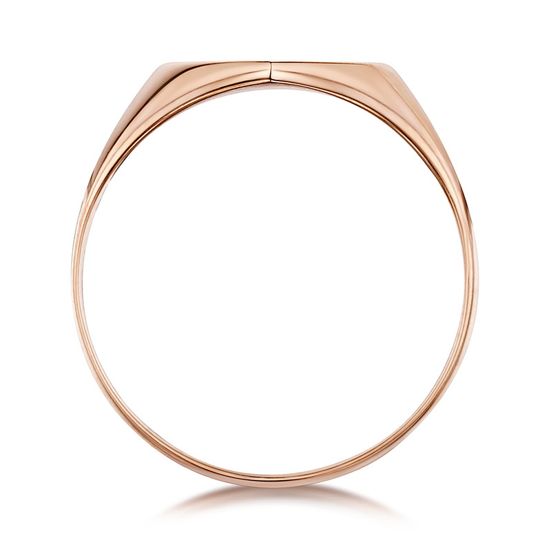 9ct Rose Gold Light Weight Heart Shape Ladies Signet Ring - Image 2