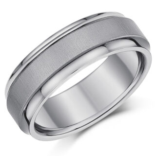 Titanium Brushed Center 7mm Ring