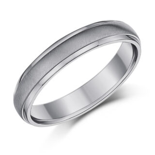 Titanium Court Matt Center 4mm Ring