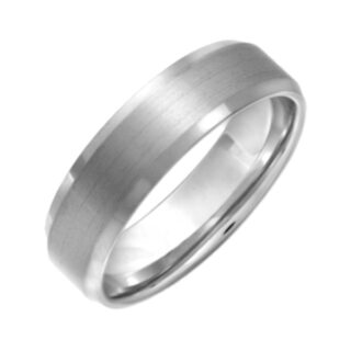 Titanium Flat Court Matt Centre Bevel Edges 5mm Ring