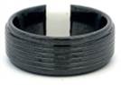 Titanium Black Flat Court with Grooves 8mm Ring