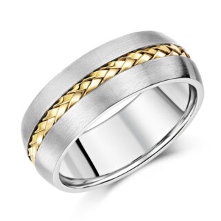 Titanium with 9ct Yellow Gold Twisted Inlay 8mm Ring