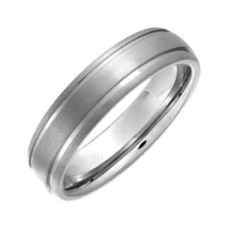 Titanium Court Matt Grooved 5mm Ring